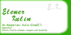 elemer kulin business card